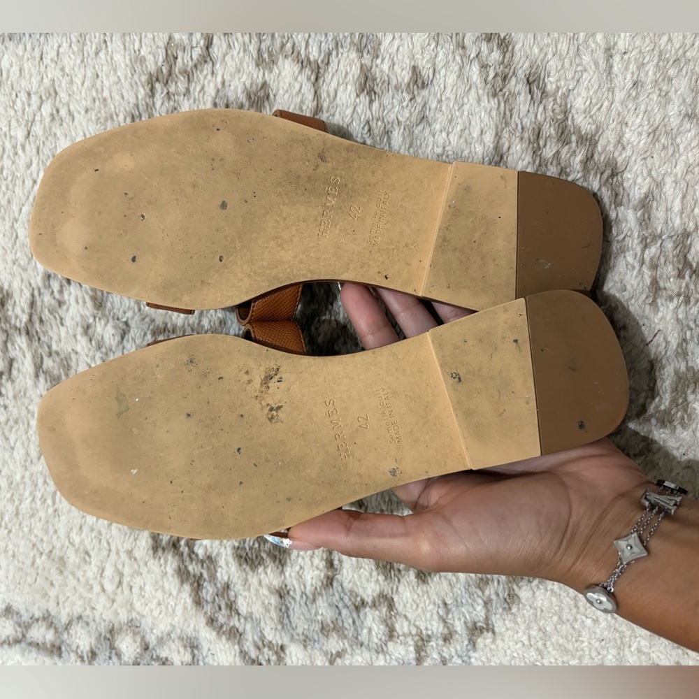 women’s cognac Brown Slide Sandals - Picture 7 of 13